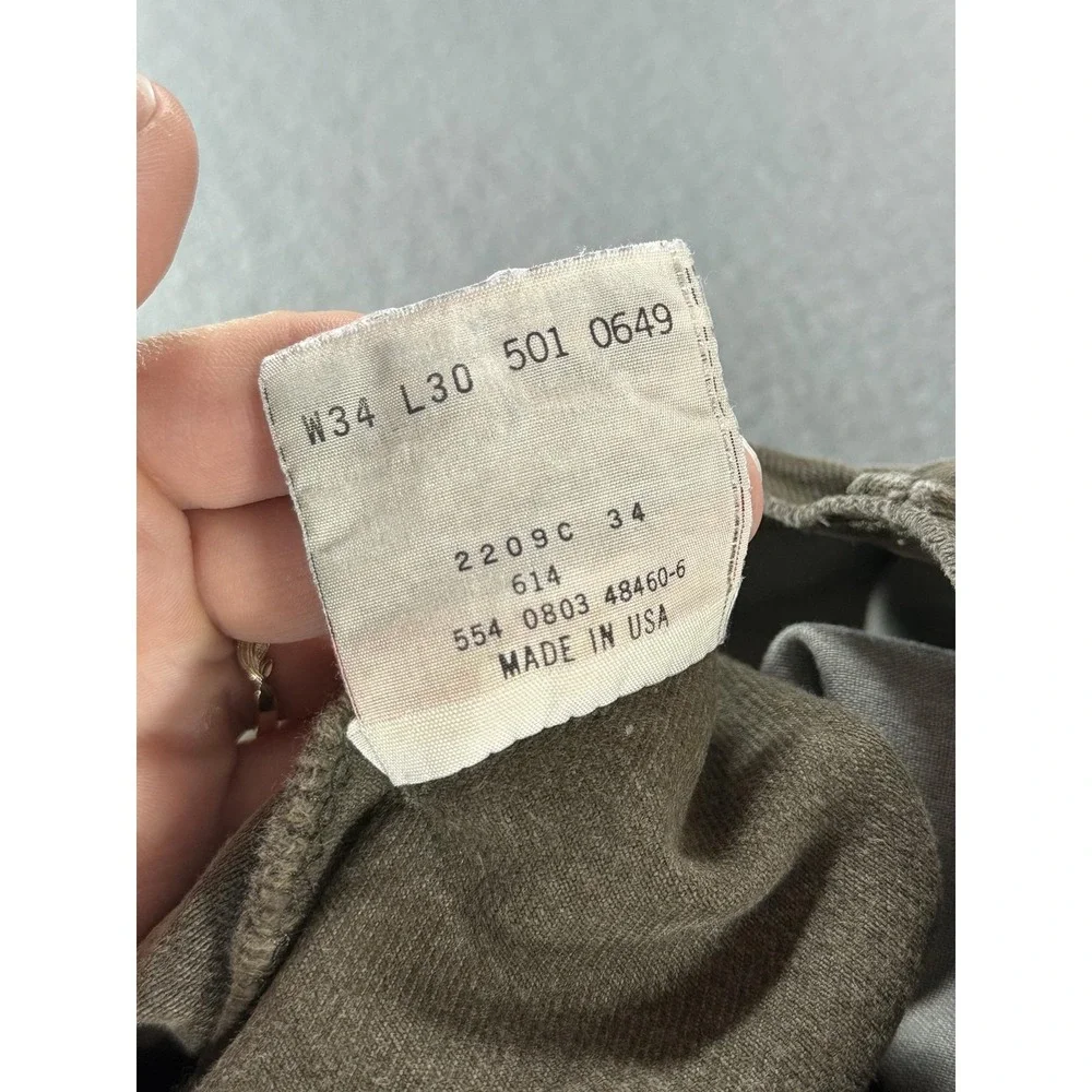 Vintage Levi's 501 Jeans Mens 34x30 Green Medium Wash Regular Straight Denim USA